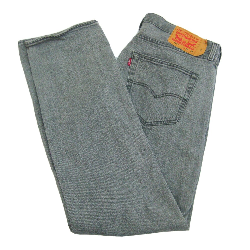 LEVI'S 501 Men's (Size 36x34) Gray Jeans Denim Pants 5 Pockets Button Fly